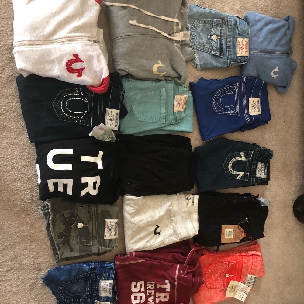 True religion brand woman men clothing 60$ each